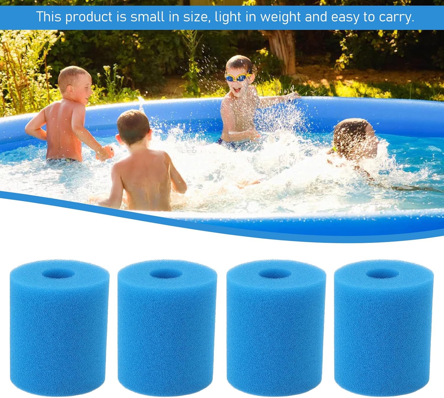 Lot De 4 Cartouches éponge Lavables Pour Filtre Piscine Intex Type B - Économique Et Réutilisable