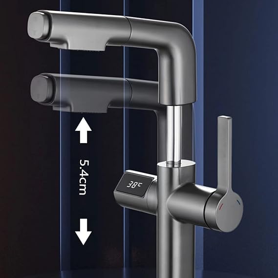 Grifo da bagno a cascata nero attenuatore monocomando