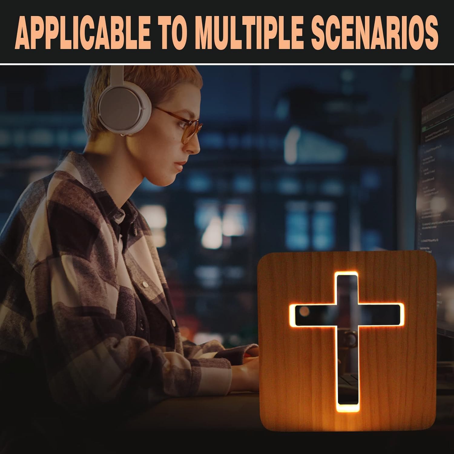 Veilleuse LED 3D Jesus Cross