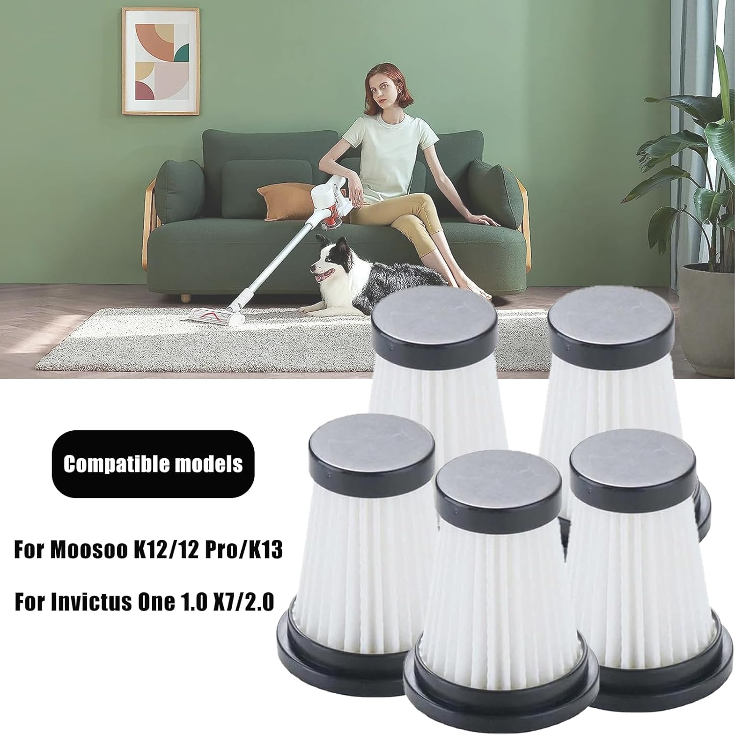 4 Pz HEPA Filtro di Ricambio per MOOSOO K12 K12 Pro K13 per Genius Invictus One 1.0 X7 2.0 Handheld Cordless Aspirapolvere Accessori