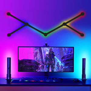 Wi-Fi Smart LED Wall Lights with Music Sync, Smart Voice & APP Control, LED Strip Lights 