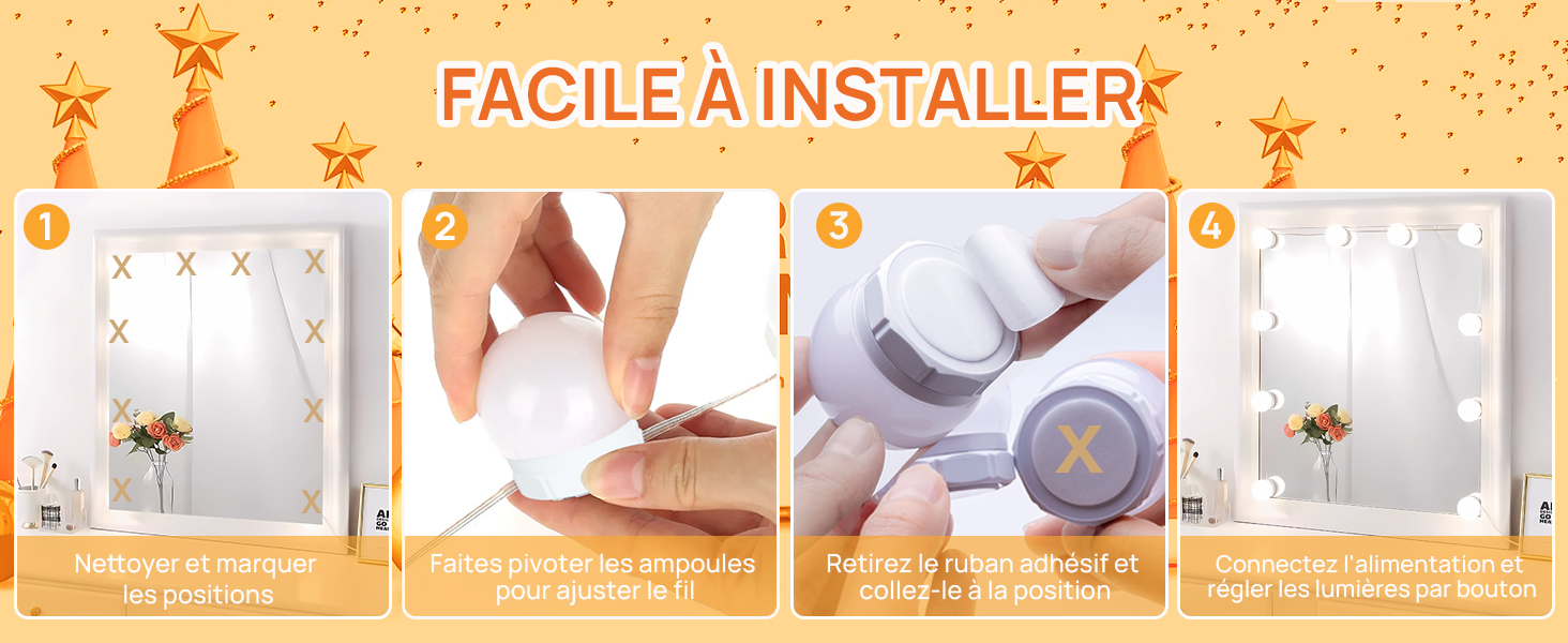lumière miroir pour coiffeuse