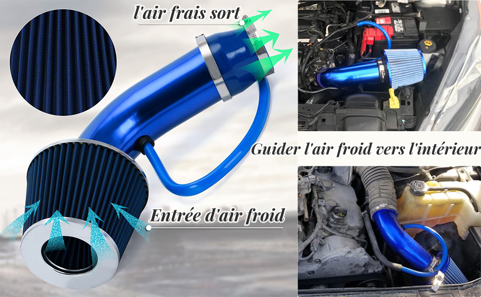filtre Turbo 76mm 3 pouces universel voiture filtre d'admission d'air
