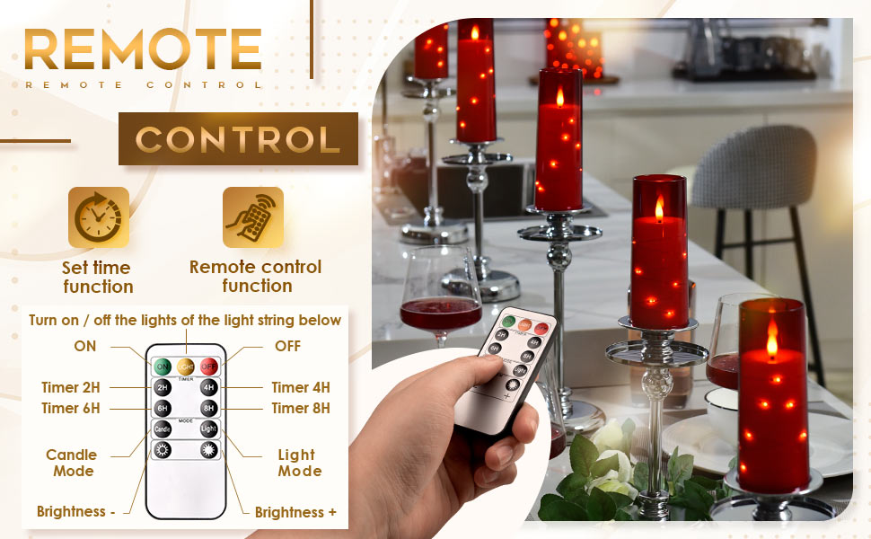 Bougies LED avec fonction minuterie - Bougie LED vacillante avec fonction minuterie