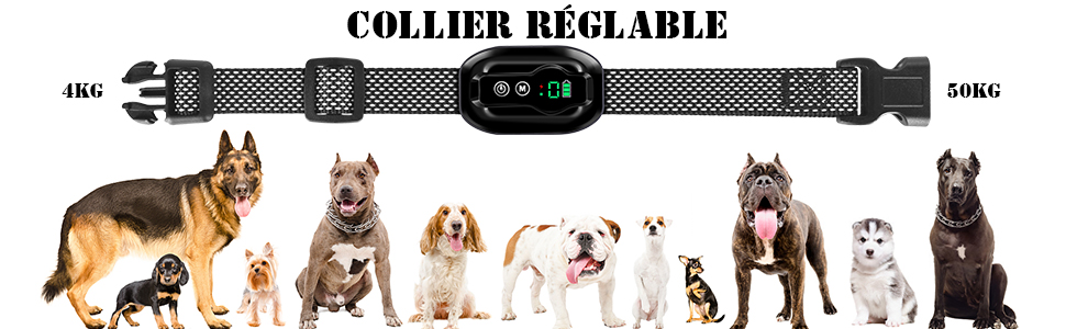 collier anti aboiement chien gros chien petit chien elettrico ricaricabile collier vibrazioni