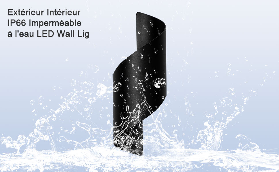 Lightess 12W Applique Murale Spirale Intérieu Extérieurex LED IP66 