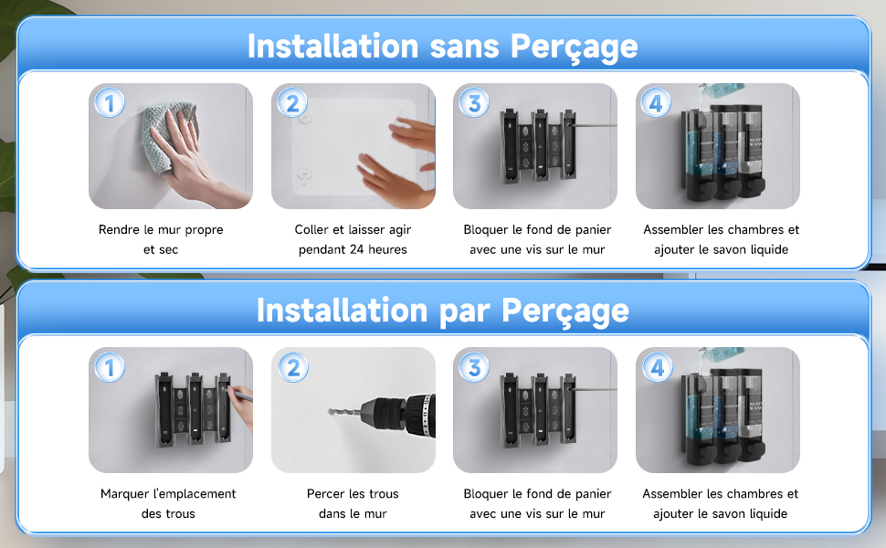  MEKOTRIN Distributeur de Savon Mural Noir