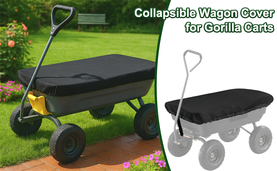 Collapsible Wagon Rain Cover - Outdoor Folding Gorilla Cart Cover, 600D Oxford Cloth Waterproof