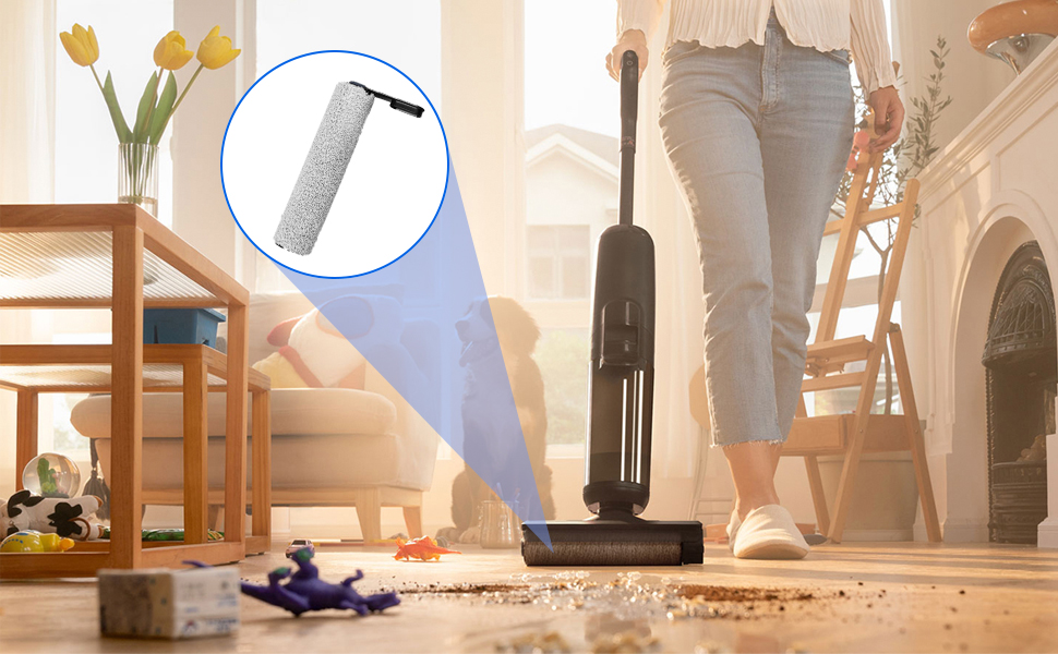 Fixbetter Rueda de cepillo de cambio y filtro HEPA para Tineco Floor One S5 / S5 Pro