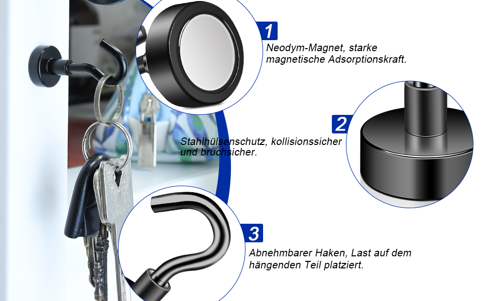 Crochet magnétique noir