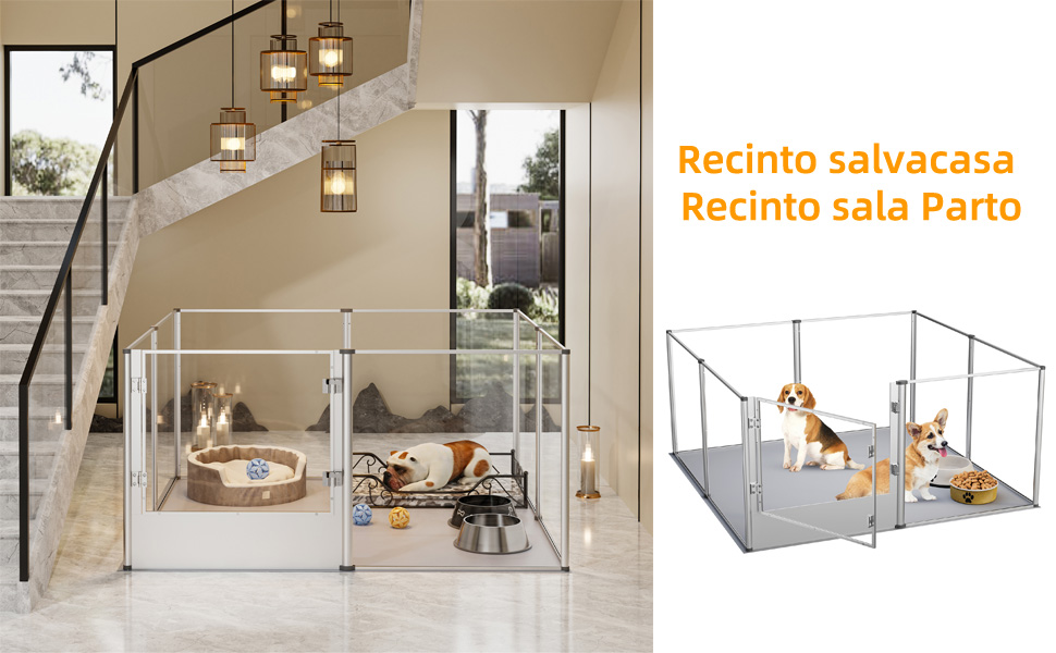 Recinto Salvacasa Recinto Sala Parto per cane gatto Recinto Box per cani Cuccioli in Acrilica