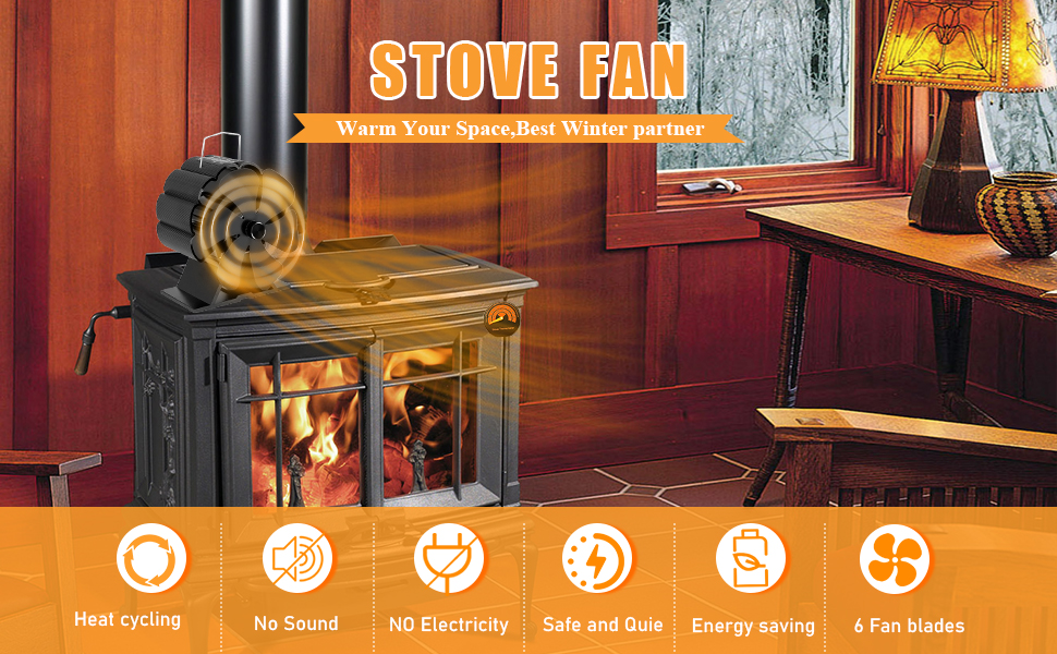 mini 6 blade stove fan