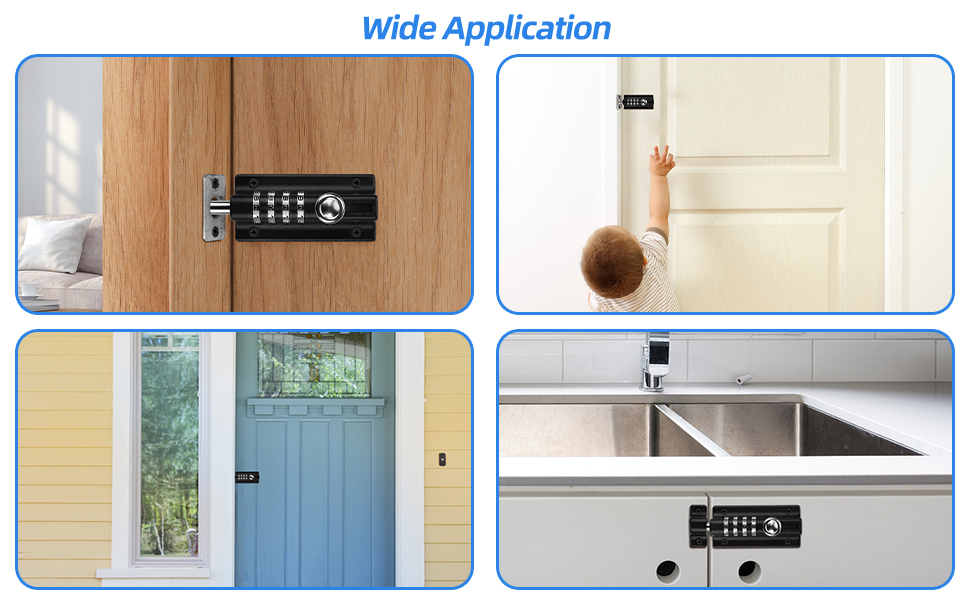 Combination Locking Bolt Door Lock Bolt Code Bolt Lock Code Keyless Combination Bolt Shed Lock