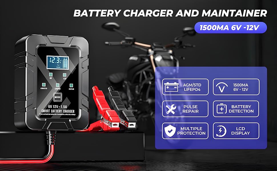 6V 12V SMART BATTERY CHARGER