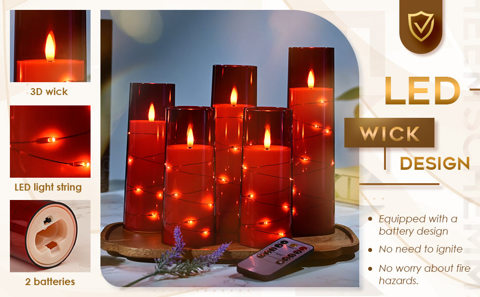 Bougies LED avec fonction minuterie - Bougie LED vacillante avec fonction minuterie