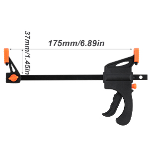 avec embouts oranges, mesurant 175 mm/6,89 pouces de longueur, dotée d'une poignée pistolet