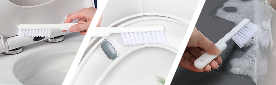 brosse et support pour cuvette de toilette gris