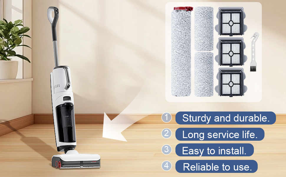 Heykewi Rouleau de Brosse et Filtre HEPA pour Roborock Dyad Pro/Dyad Pro Combo 