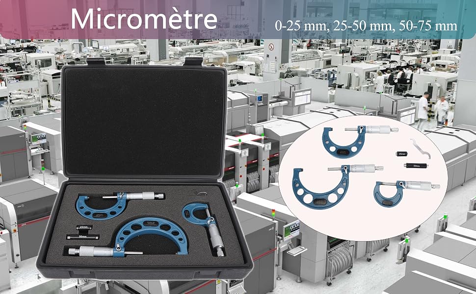 micromètre 25-50 mm micromètre réglé micromètre extérieur micromètre extérieur réglé micromètre