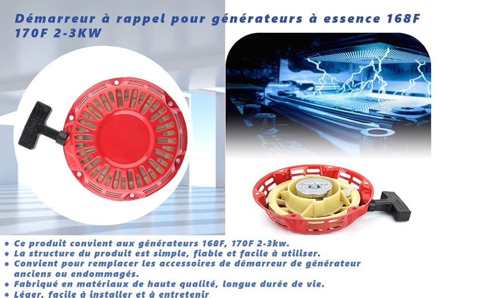 Démarreur à lanceur pour générateur