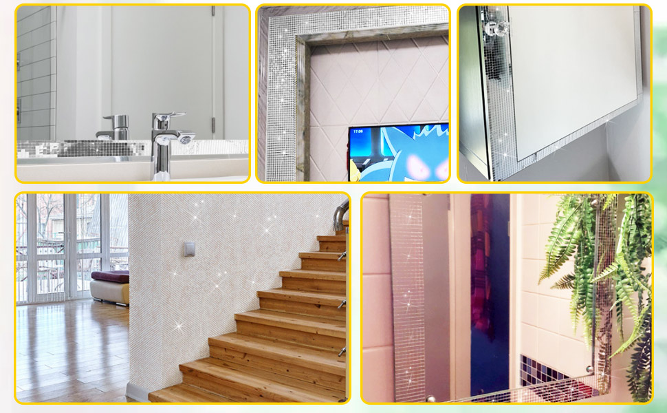 mini miroirs carrés en mosaïque en verre