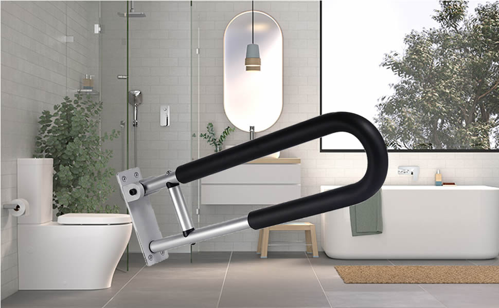 folding grab bar bathroom