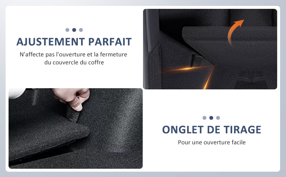 caisse rangement voiture tesla model y Ajustement parfait avec Onglet de tirage