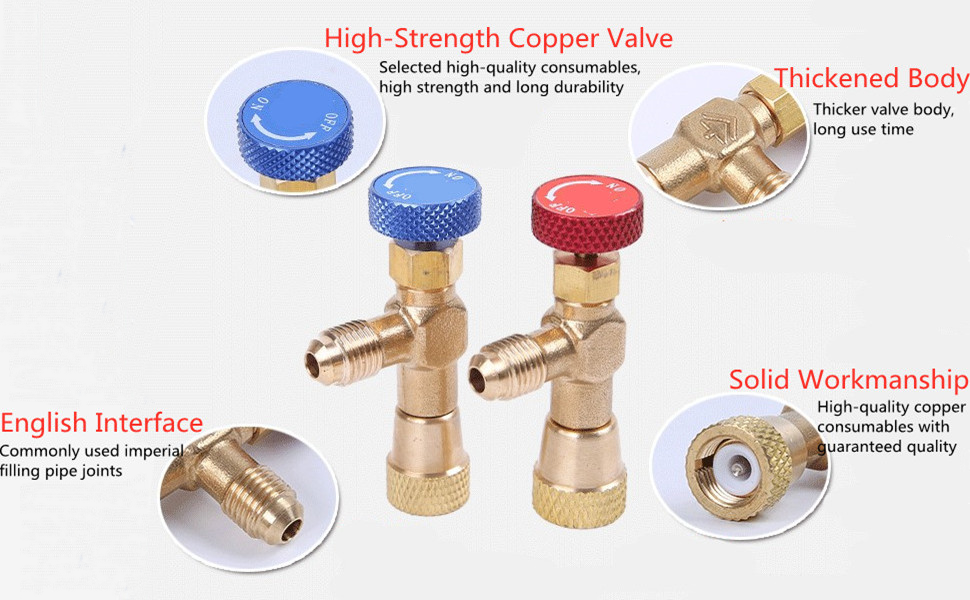 vanne 5/16 raccord r410a Soupape de remplissage de sécurité de climatisation R410a