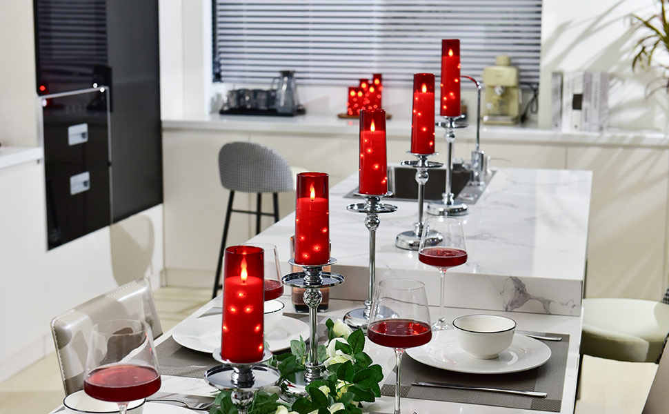 Bougies LED avec fonction minuterie - Bougie LED vacillante avec fonction minuterie
