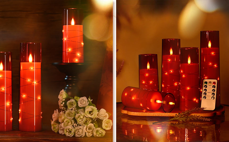 Bougies LED avec fonction minuterie - Bougie LED vacillante avec fonction minuterie