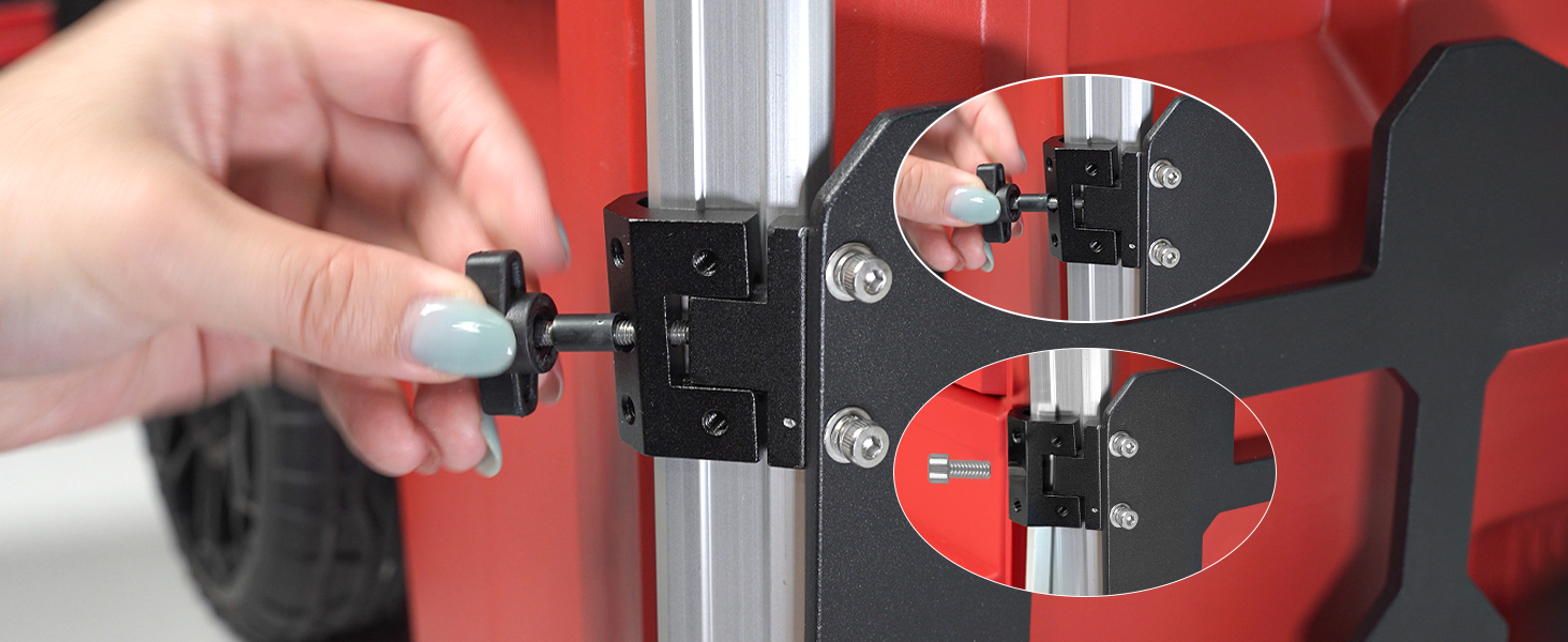 2.mounted on the milwaukee packout rail
