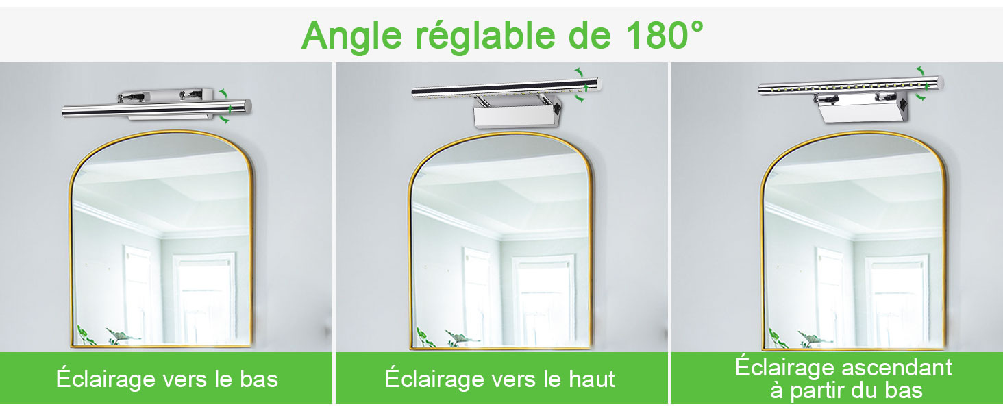  Lampe Salle de Bain Mirroir LED 5W Applique Murale Lumière
