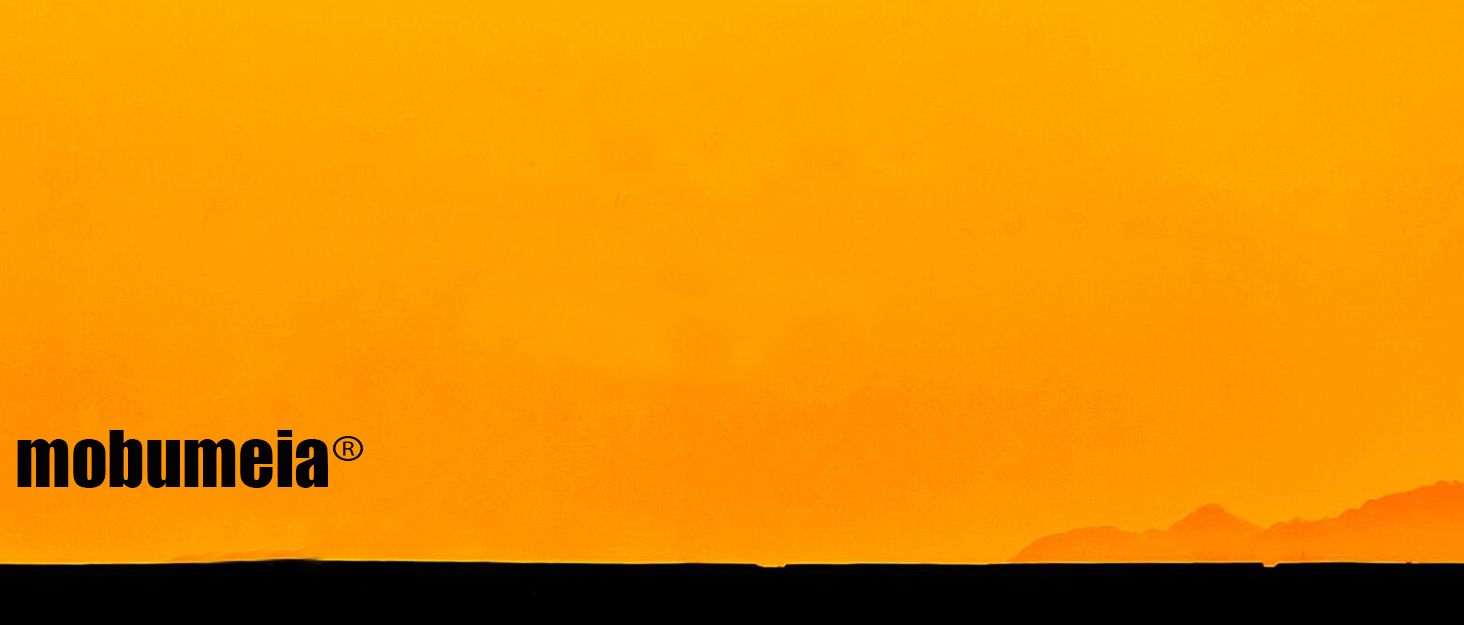 Le texte indique « mobumela ». Fond orange avec barre horizontale noire en bas.