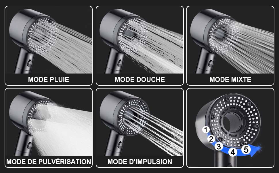 pommeau de douche haute pression