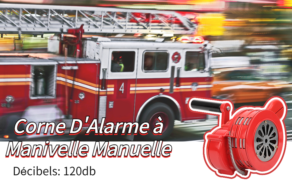 Sirène à Manivelle Alarme Manuelle Bruyante Portative