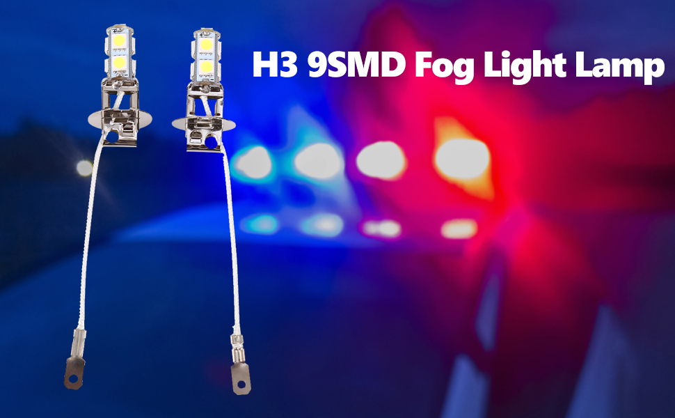 H3 5050 Blanc 9 SMD LED Xenon DC12V Auto Lampe Antibrouillard Automobile Ampoules