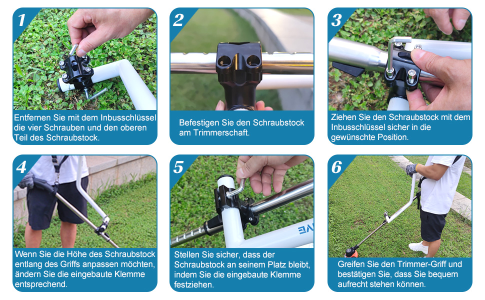 Mango ergonómico para desbrozadora - Mango para desbrozadora - Mango para desbrozadora cortacésped