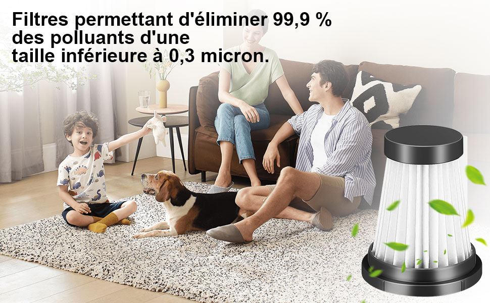 Fixbetter 3 Pcs Filtre de Remplacement pour MOOSOO K12, K12 Pro, K13 Aspirateur sans fil