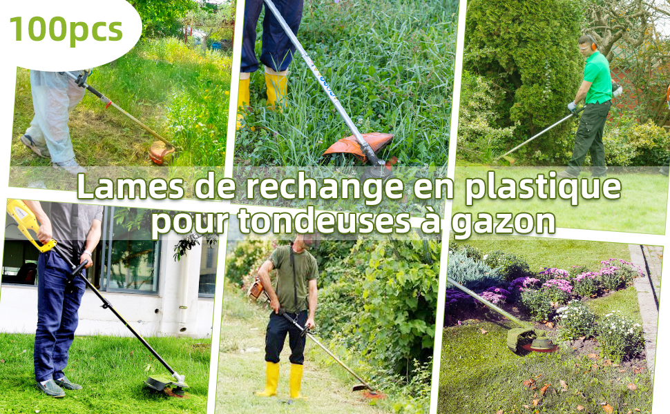 lames en plastique de rechange pour jardin pelouse tondeuse accessoires