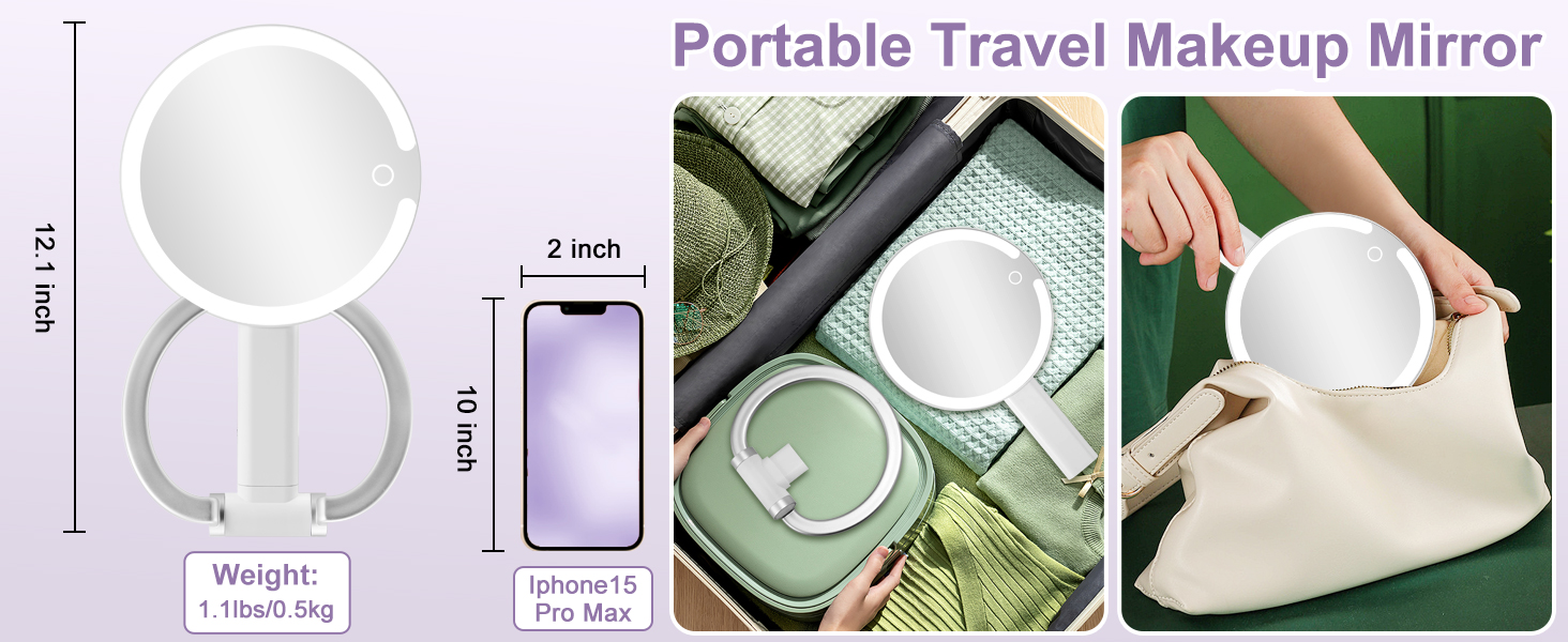 espejo de maquillaje portátil de viaje