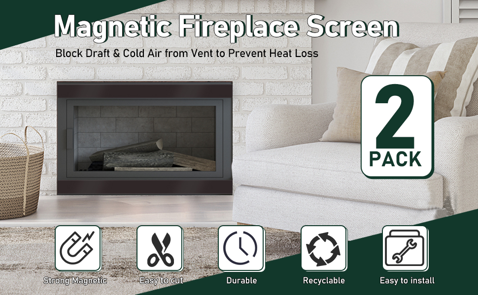 Magnetic Fireplace Screen