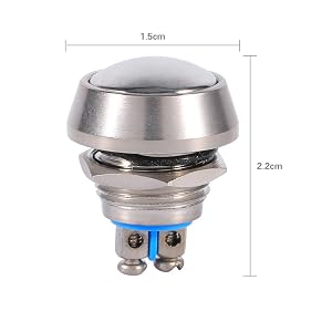 Bouton Poussoir Momentané 12 mm Interrupteur à Bouton-Poussoir 2A 250V Commutateur ON OFF