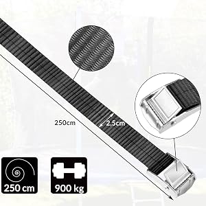 Sangles de serrage Kit ancrage résistance 900kg Acier inoxydable Fixations pour trampoline Sécurité