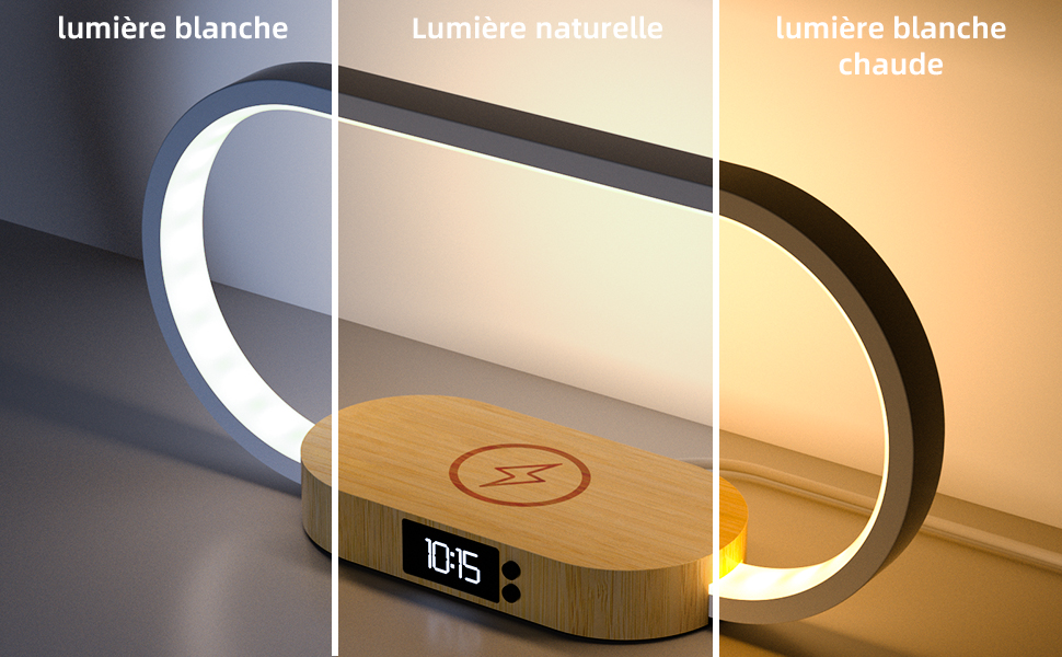 m zimoon Lampe De Chevet Avec Charg Rapide Sans Fil
