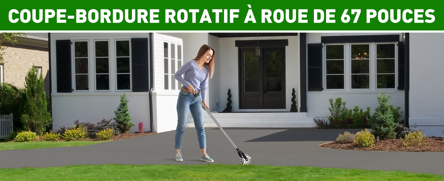BlumWay 67 inch coupe-bordures rotatif à roue