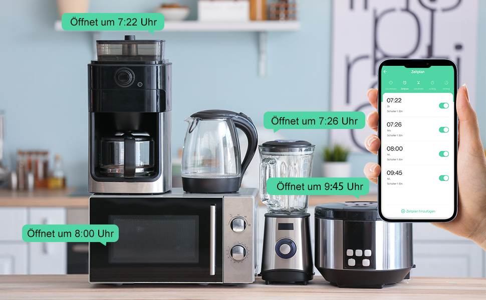 Uolifrem WLAN Smart Steckdose mit Strommessung Steckdose16A, Smart Plug WiFi Steckdose
