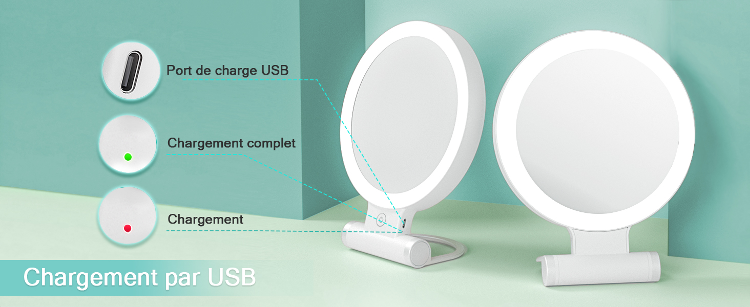 miroir grossissant lumineux