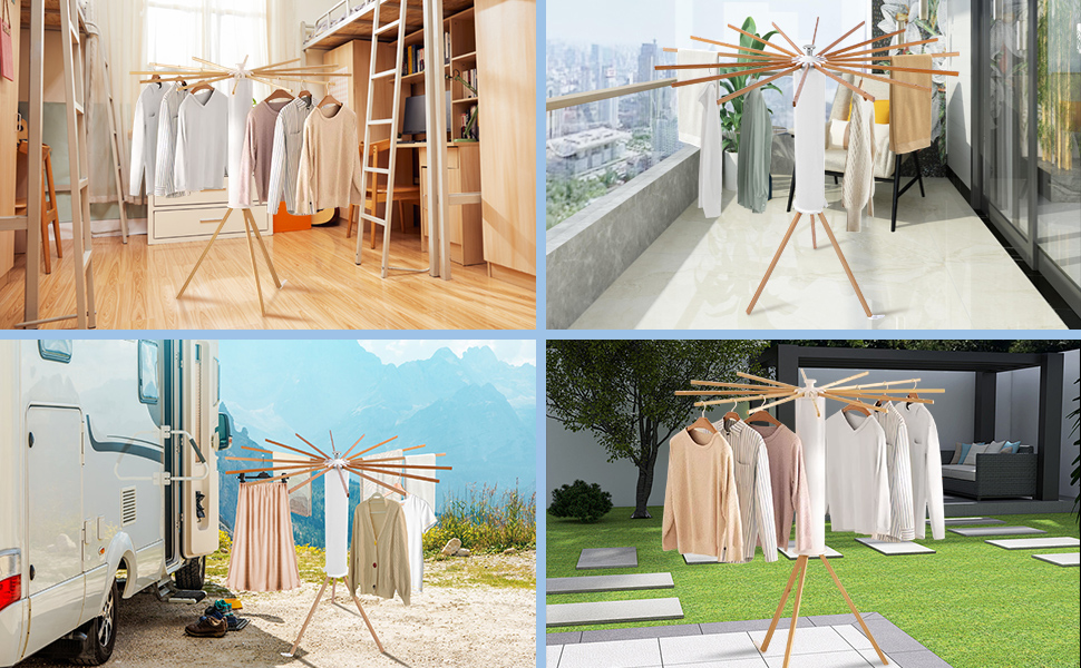 Collapsible Clothing Drying Rack for Balcony