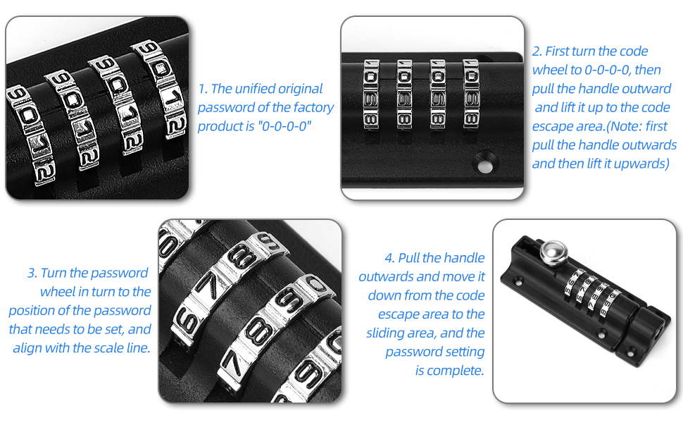 Combination Locking Bolt Door Lock Bolt Code Bolt Lock Code Keyless Combination Bolt Shed Lock
