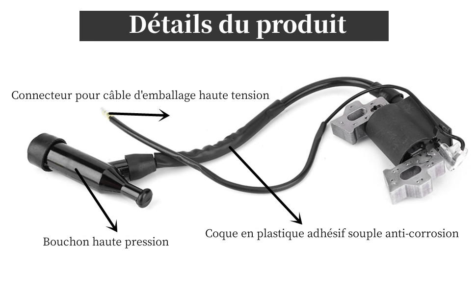 Bobine d'Allumage, Pièces de Générateur pour Générateur à Essence 168F-170F 2KW/3KW